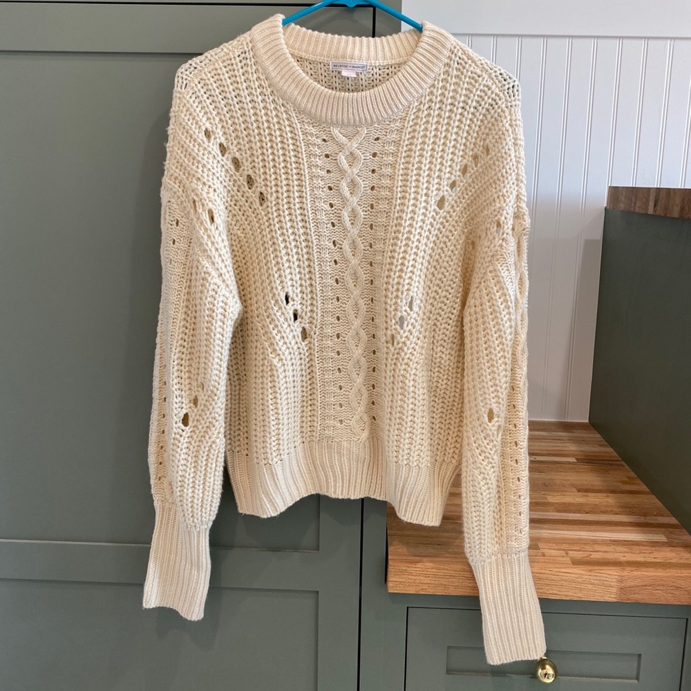 Melrose and Market ivory knit sweater